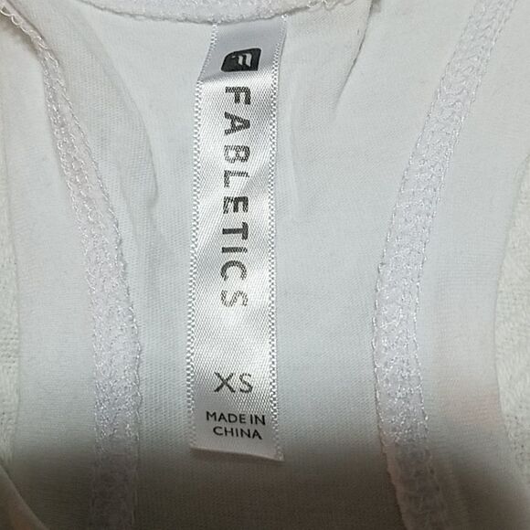 Fabletics White Reflective Tank Top (XS) - Picture 6 of 6